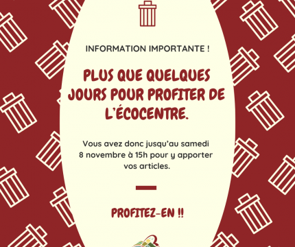 Fermeture de l’écocentre