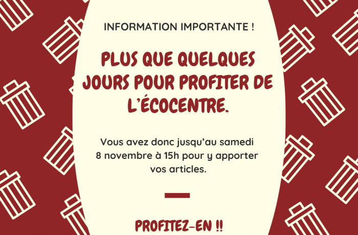Fermeture de l’écocentre