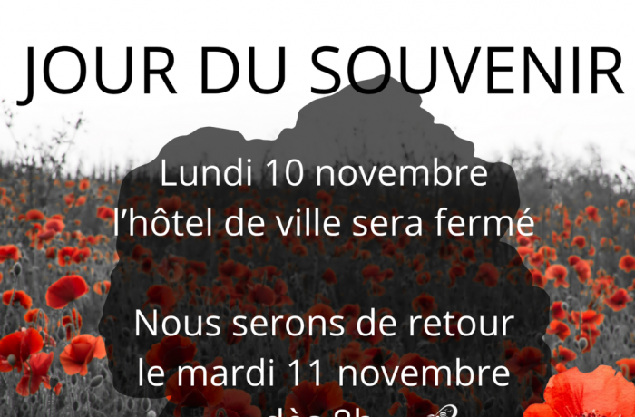 Hôtel de ville fermée pour le jour du Souvenir
